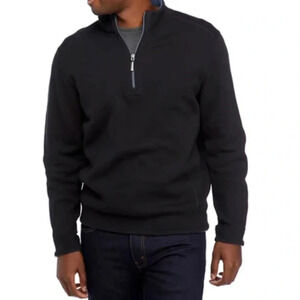 Tommy Bahama Black/Blue Flipshore Reversible Half Zip Sweater Size XL